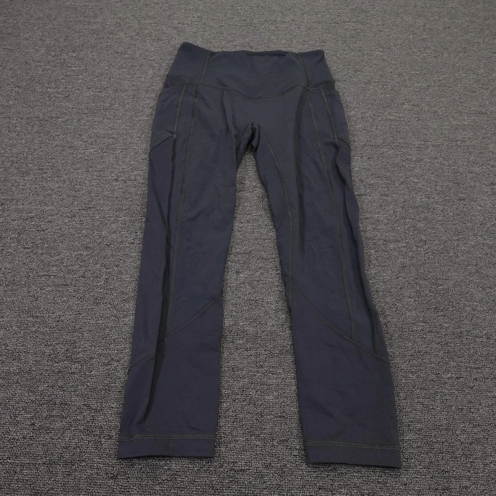 Lululemon Leggings Womens 8 Gray High Rise Ankle 25 Side Pocket Yoga Athletic